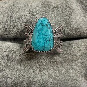 Kendra Scott Turquoise Teardrop Silver-Tone Cuff Bracelet